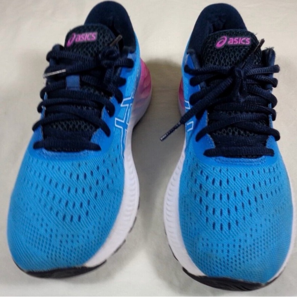 ASICS Blue and Pink Women's Athletic Running Shoes - Picture 2 of 12